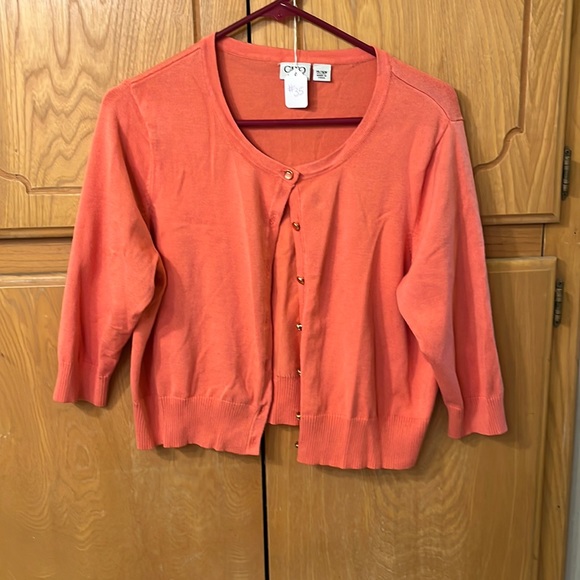 Cato Sweaters - Cato Bolero style coral colored sweater size 14/16W
